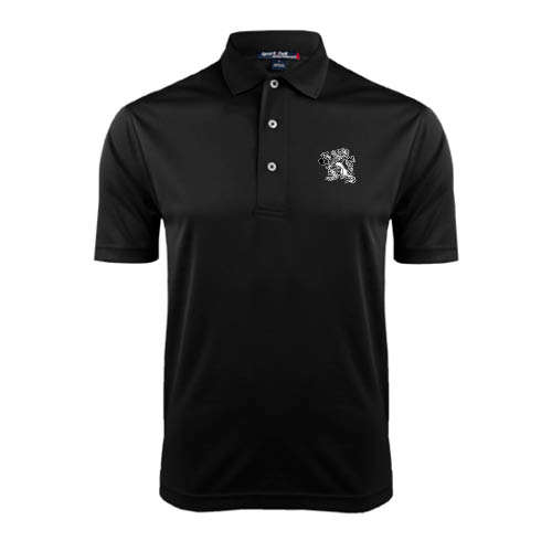 Black Dry Mesh Polo-Lion