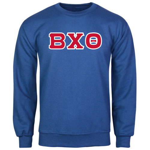 Royal Fleece Crew-Greek Letters, Tackle Twill