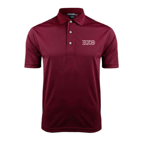 Maroon Dry Mesh Polo-Greek Letters