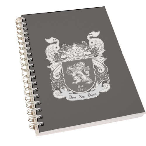 Clear 7 x 10 Spiral Journal Notebook-Coat of Arms