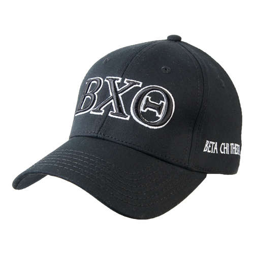 Black Structured Adjustable Pro Style Hat-Greek Letters