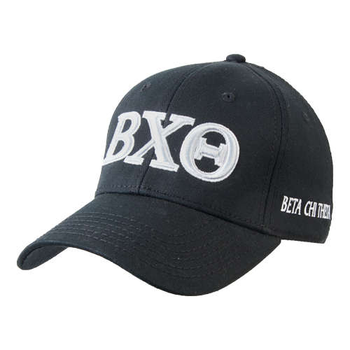 Black Structured Adjustable Pro Style Hat-Greek Letters