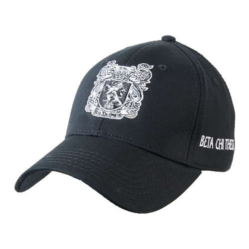 Black Structured Adjustable Pro Style Hat-Coat of Arms