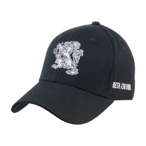 Black Structured Adjustable Pro Style Hat-Lion