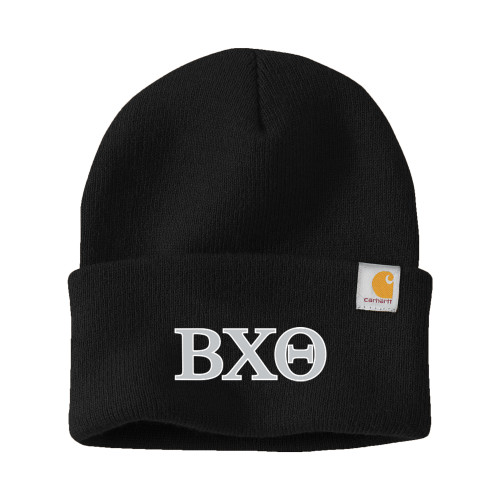 Carhartt Black Knit Beanie w/Cuff-Greek Letters