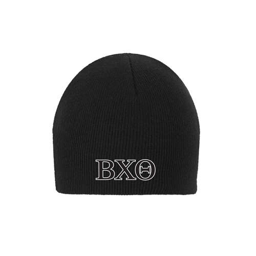Black Knit Beanie-Greek Letters