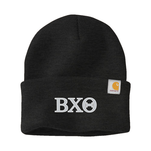 Carhartt Coal Heather Knit Beanie w/Cuff-Greek Letters