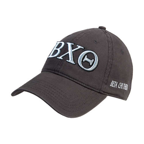 Charcoal Unstructured Adjustable Low Profile Hat-Greek Letters