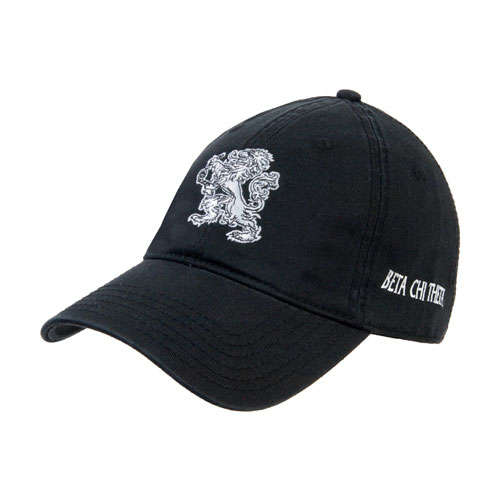 Black Unstructured Adjustable Low Profile Hat-Lion