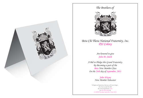 Personalized Bid Card w/Matching Blank Envelope-