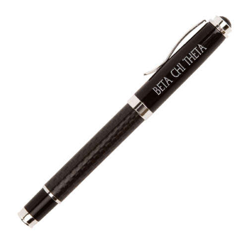 Luna Black Rollerball Pen-Beta Chi Theta Flat Engraved