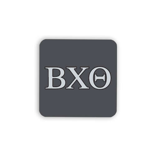 Hardboard Coaster w/Cork Backing 4/set-Greek Letters