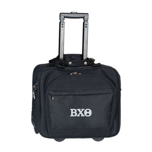 Black Embassy Plus Rolling Computer Brief-Greek Letters