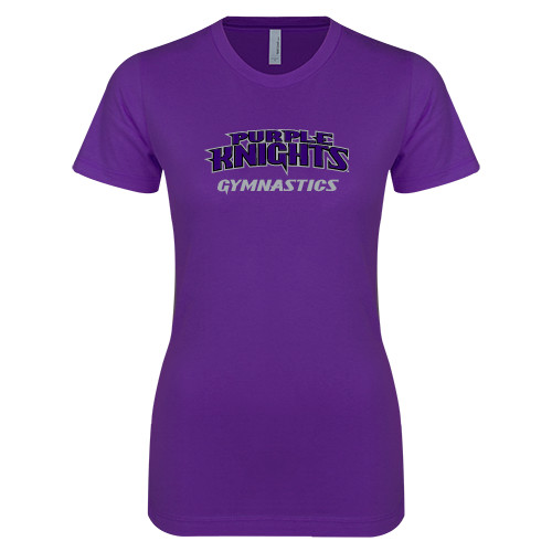  Next Level Womens Purple Boyfriend Tee - Gymnastics