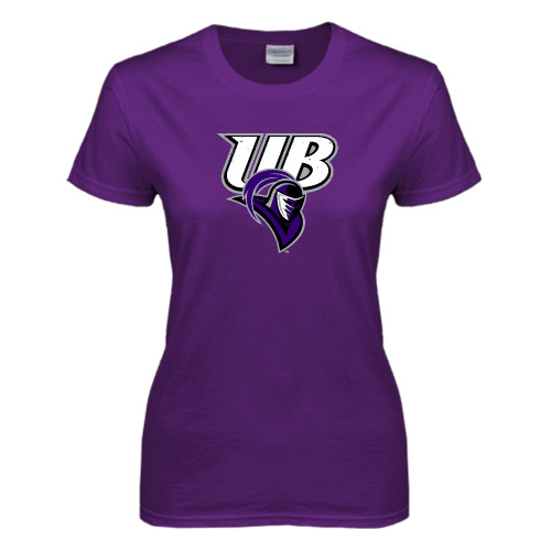  Womens Purple Short Sleeve Tee - Primary Mark Distressed