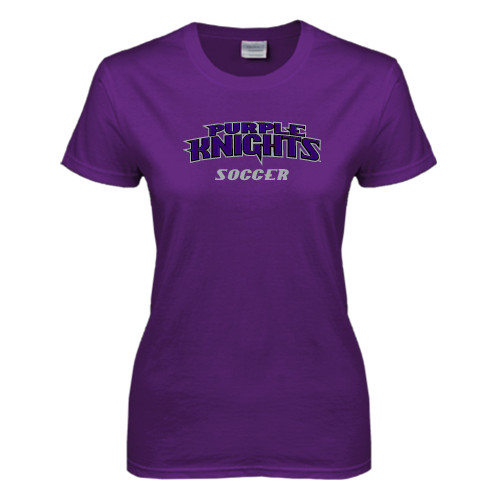  Womens Purple Short Sleeve Tee - Soccer