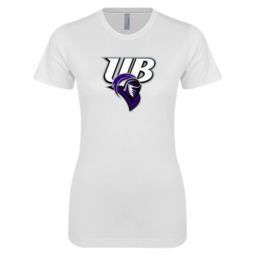  Next Level Womens White Boyfriend Tee - Primary Mark
