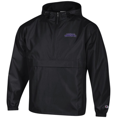  Champion Black Packable Jacket - Purple Knights