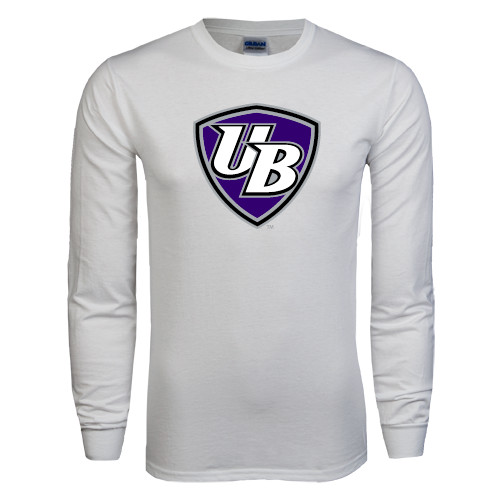  White Long Sleeve T Shirt - UB Shield