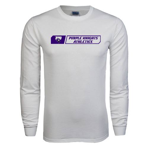  White Long Sleeve T Shirt - Purple Knights Athletics