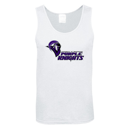  White Tank Top - Purple Knights Stacked w/ Knight Head