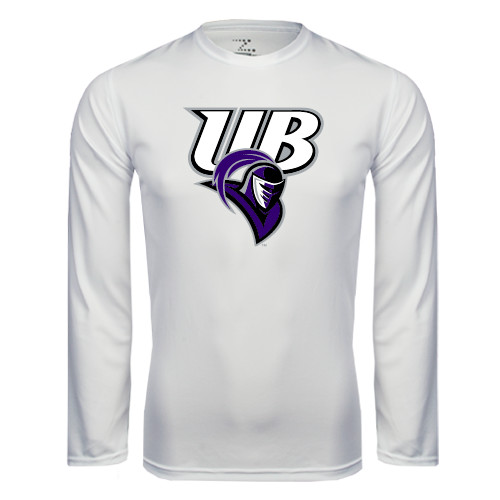  White Performance Long Sleeve Shirt - Primary Mark