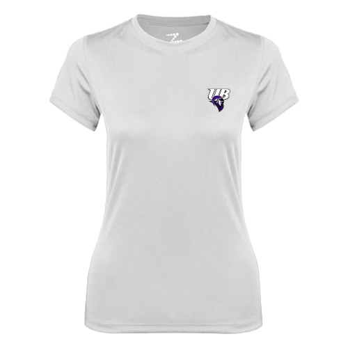  Womens White Performance Tee - Primary Mark