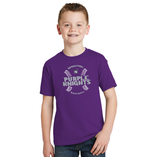  Youth Purple T Shirt - Baseball Ball Design