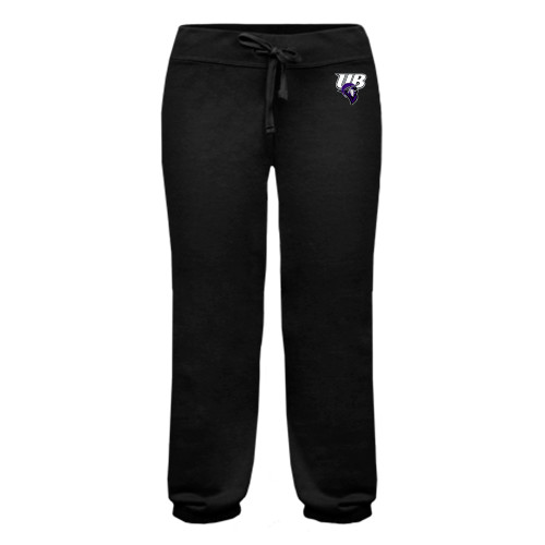  ENZA Womens Black Banded Fleece Capri - Primary Mark