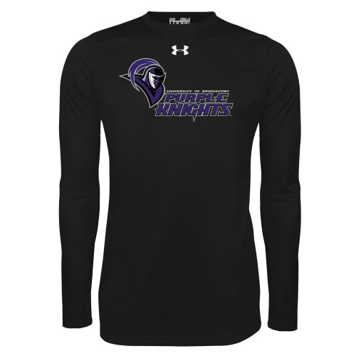  Under Armour Black Long Sleeve Tech Tee - Purple Knights Stacked w/ Knight Head