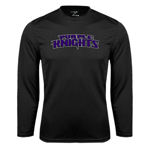  Black Performance Long Sleeve Shirt - Purple Knights