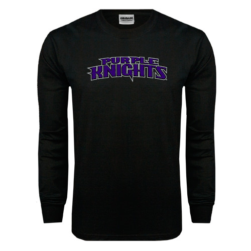  Black Long Sleeve T Shirt - Purple Knights