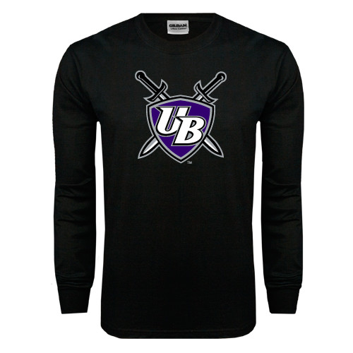  Black Long Sleeve T Shirt - UB Shield w/ Swords
