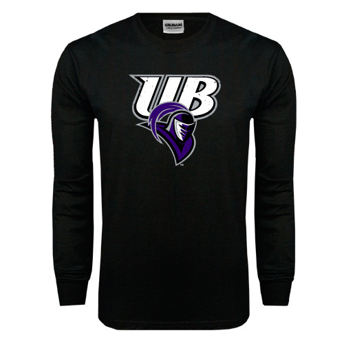  Black Long Sleeve T Shirt - Primary Mark Distressed