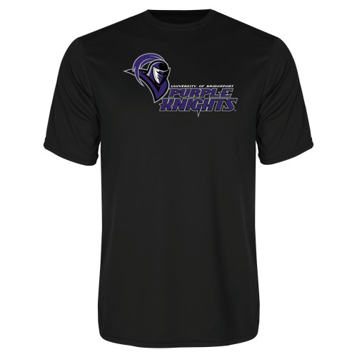  Black Performance Tee - Purple Knights Stacked w/ Knight Head