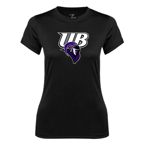  Womens Black Performance Tee - Primary Mark
