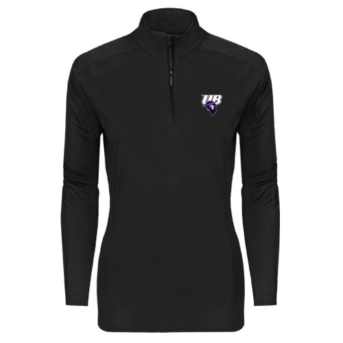  Syntrel Womens Black Interlock 1/4 Zip - Primary Mark