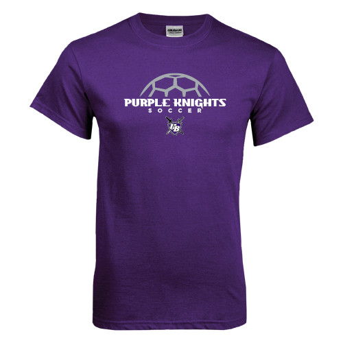  Purple T Shirt - Soccer Half Ball Design