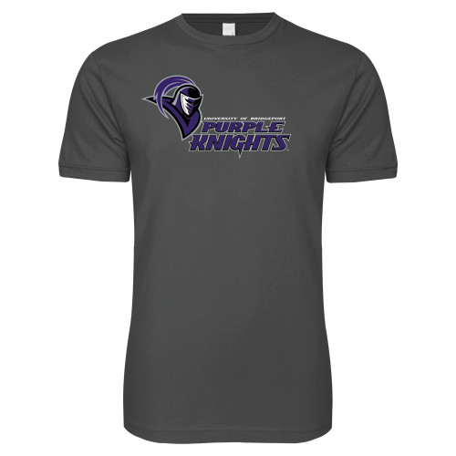  Next Level Charcoal SoftStyle T Shirt - Purple Knights Stacked w/ Knight Head