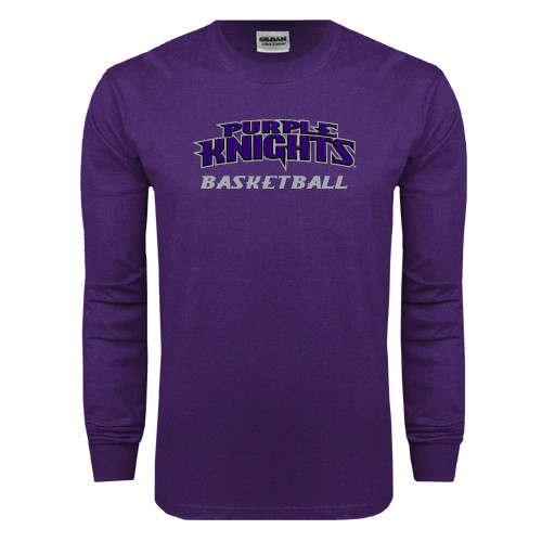  Purple Long Sleeve T Shirt - Basketball