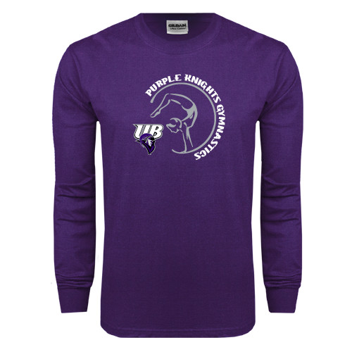  Purple Long Sleeve T Shirt - Gymnastics Circle Design