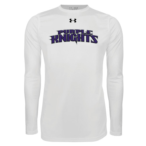  Under Armour White Long Sleeve Tech Tee - Purple Knights
