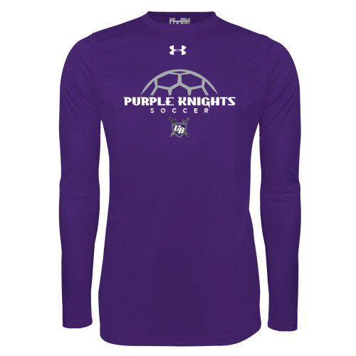  Under Armour Purple Long Sleeve Tech Tee - Soccer Half Ball Design
