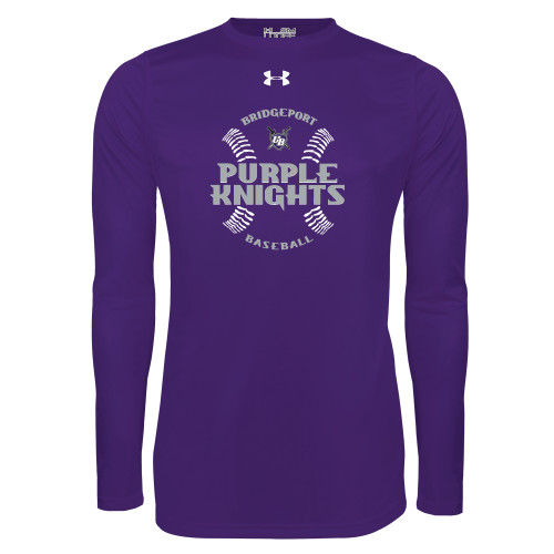 Under Armour Purple Long Sleeve Tech Tee - Baseball Ball Design