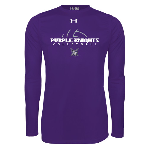  Under Armour Purple Long Sleeve Tech Tee - Volleyball Ball Design