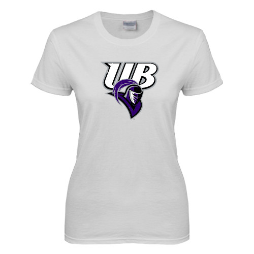  Womens White Short Sleeve Tee - Primary Mark Distressed