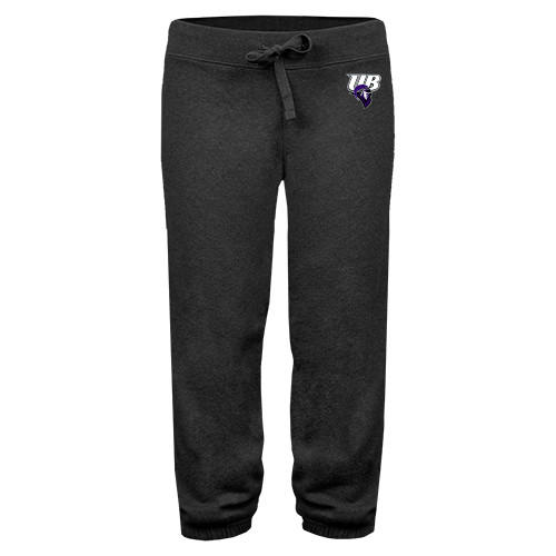  ENZA Womens Dark Heather Banded Fleece Capri - Primary Mark