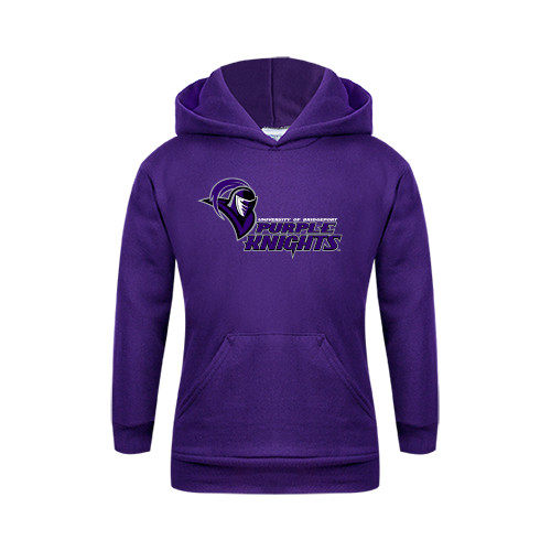  Youth Purple Fleece Hoodie - Purple Knights Stacked w/ Knight Head
