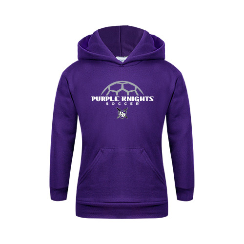  Youth Purple Fleece Hoodie - Soccer Half Ball Design