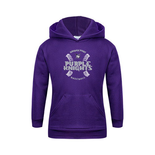  Youth Purple Fleece Hoodie - Baseball Ball Design